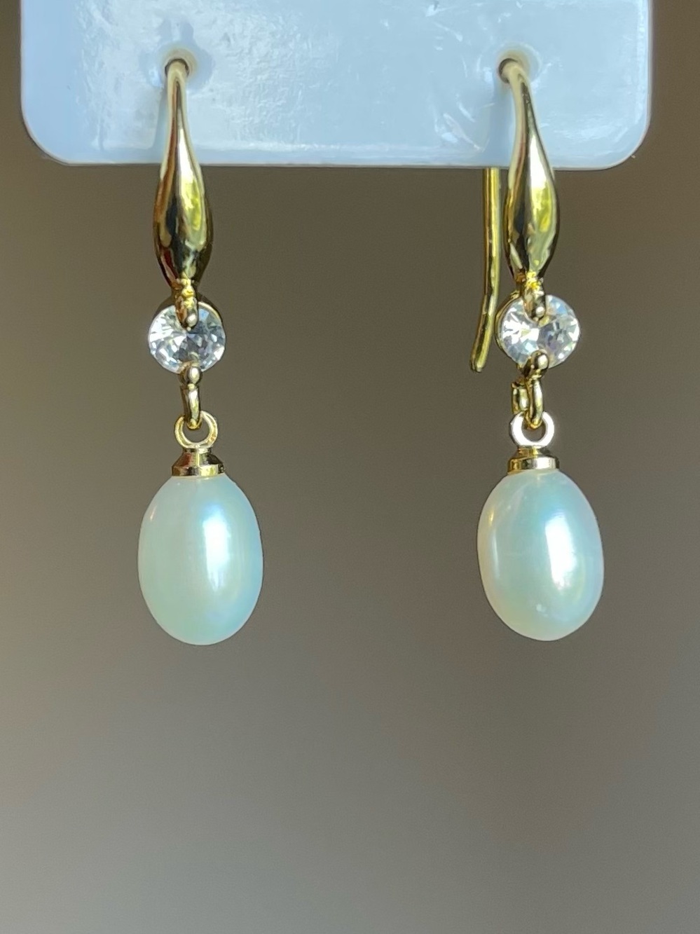 Freshwater Pearl Drop Earrings with 925 Sterling Silver Hooks - Picture 2 of 5